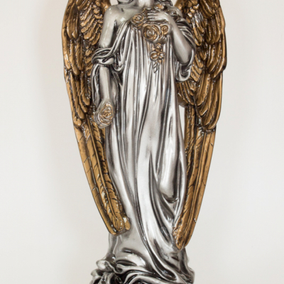 Скульптура Скорбящая 18х16х59см, золото/серебро
